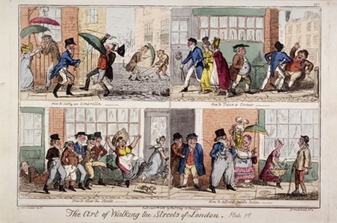 'Walking the streets of London', 1818. Artist: George Cruikshank