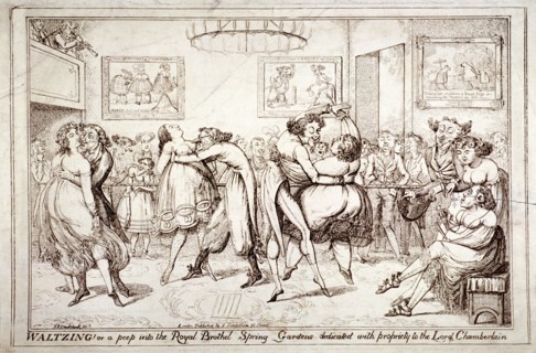 Waltzing! Or a peep into the Royal Brothel, Spring Gardens', London, c1816. Artist: Isaac Robert Cruikshank