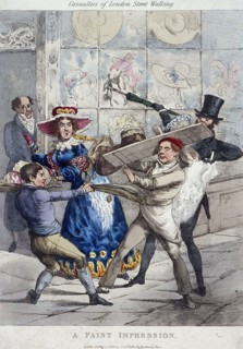 'Casualties of London street walking; a faint impression', London, 1826. Artist: Anon
