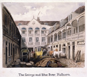 George and Blue Boar Inn, Holborn, London, c1850. Artist: Anon