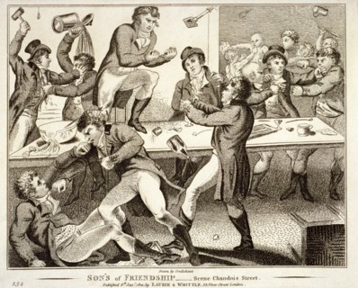 'Sons of Friendship-Scene Chandois Street', London, 1870. Artist: Anon