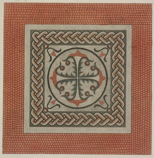 Mosaic pavement from the British Museum, Holborn, London, 1812. Artist: Anon