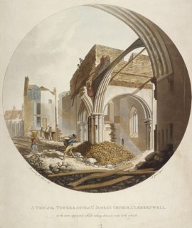 'A view of the Tower and Arch of St James's Church, Clerkenwell', Islington, London, 1789. Artist: Francis Jukes
