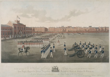 Scene of Honourable Artillery Company, City Road, Finsbury, Islington, London, 1829. Artist: Robert Havell