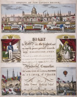 The opening of London Bridge, 1831. Artist: Anon