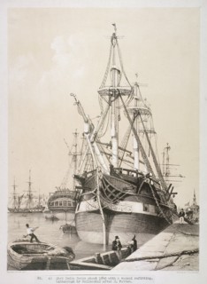 Ship in the East India Docks, London, c1840. Artist: Anon