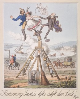 'Returning Justice lifts aloft her Scale', 1821. Creator: Anon.