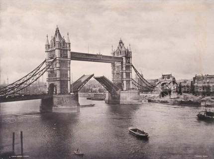 View of the east side of Tower Bridge, Stepney, London, c1900. Artist: Anon