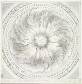 Surround from the ceiling of St George the Martyr, Southwark, London, 1831. Artist: John Hassell