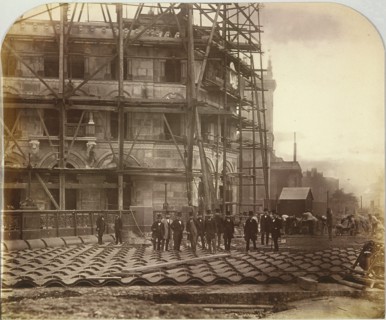 Holborn Viaduct under construction, Holborn, London, 1869. Artist: Henry Dixon