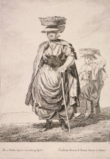 Two oyster sellers, Cries of London, 1760. Artist: Paul Sandby