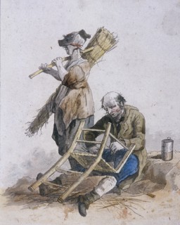 Two chair menders, Provincial Characters, 1804. Artist: William Henry Pyne