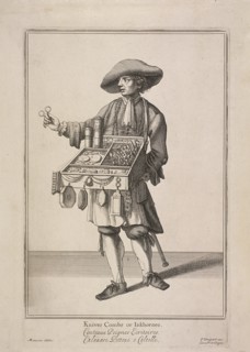 'Knives Combs or Inkhornes', Cries of London, (c1688?). Artist: Pierce Tempest
