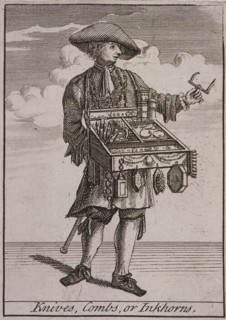 'Knives, Combs, or Inkhorns', Cries of London, (c1688?). Artist: Anon