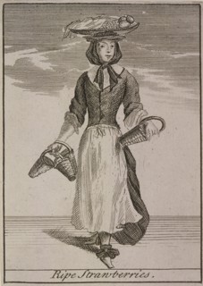 'Ripe Strawberries', Cries of London, (c1688?). Artist: Anon