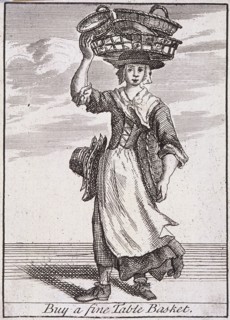 'Buy a fine Table Basket', Cries of London, (c1688?). Artist: Anon