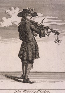 'The Merry Fidler', Cries of London, (c1688?). Artist: Anon