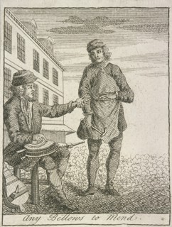'Any Bellows to Mend', Cries of London, (c1688?). Artist: Anon