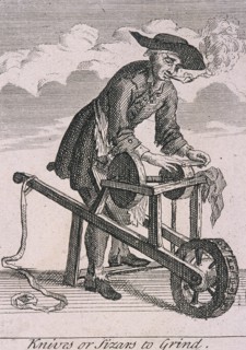 'Knives or Sizars to Grind', Cries of London, (c1688?). Artist: Anon