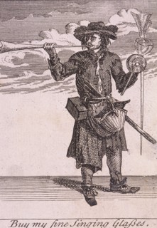'Buy my fine Singing Glasses', Cries of London, (c1688?). Artist: Anon