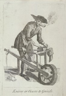 'Knives or Cisers to Grind', Cries of London, (c1688?). Artist: Anon