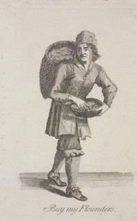 'Buy my Flounders', Cries of London, c1688. Artist: Anon