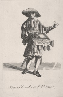 'Knives Combs or Inkhornes', Cries of London, c1688. Artist: Anon
