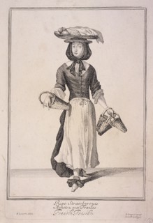 'Ripe Strawberryes', Cries of London, (1688?). Artist: Anon