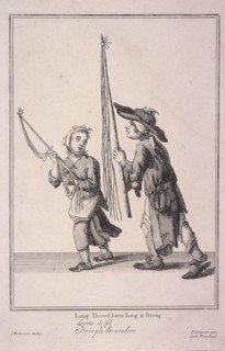 'Long Threed Laces Long & Strong', Cries of London, (1688?). Artist: Anon