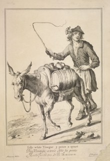'Lilly white Vinegar 3 pence a quart', Cries of London, (1688?). Artist: Anon