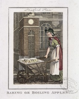 'Baking or Boiling Apples', Cries of London, 1804. Artist: Anon