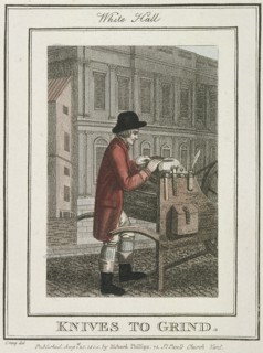 'Knives to Grind', Cries of London, 1804. Artist: Anon