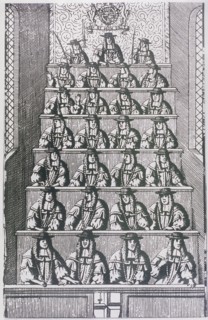 View of the Lord Mayor and court of Aldermen, depicted in 1681, (c1950). Artist: Anon