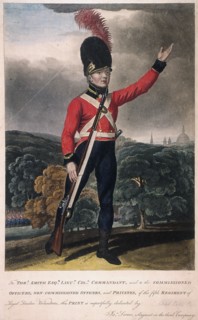 Military figure in the uniform of the fifth regiment of the Loyal London Volunteers, c1800. Artist: Anon