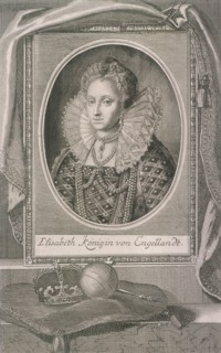 Queen Elizabeth I with crown and orb on a cushion, c1800. Artist: Anon