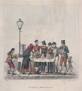 Street Breakfast', London, 1825. Artist: G Hunt