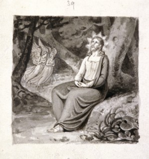 Christ in the Garden with Angels', 19th century. Artist: Corbould Family