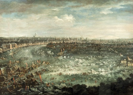 'The Thames During the Great Frost of 1739'. Artist: Jan Griffier II