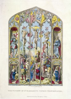 East window in St Margaret, Westminster, depicting the crucifixion, London, 1795. Artist: Anon