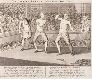 'The Bruiser Bruis'd', 1750. Artist: Anon