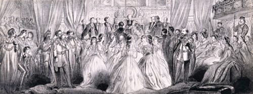 Wedding ceremony of Prince Edward and Princess Alexandra in St George's Chapel at Windsor Castle Artist: Anon