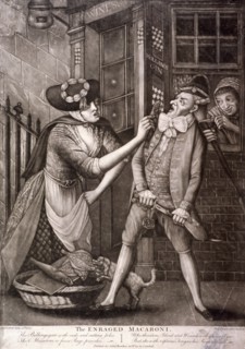 'The enraged macaroni, 1773. Artist: Philip Dawe