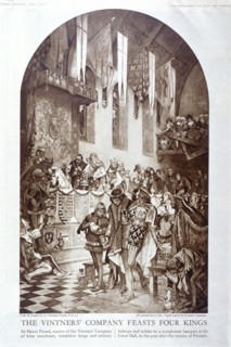 The Vintners' Company feasts four kings, c1347, (1928). Artist: Anon