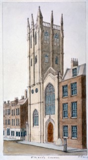 St Alban's Church, Wood Street, London, 1824. Artist: Valentine Davis