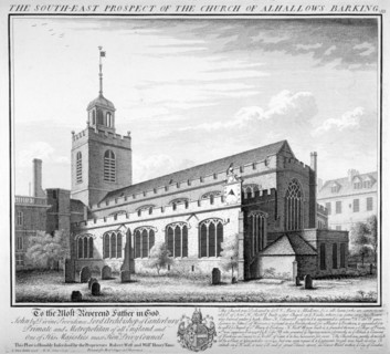 All Hallows-by-the-Tower Church, London, 1736. Artist: William Henry Toms