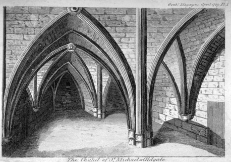 St Michael's Crypt, Aldgate, London, 1789. Artist: Anon