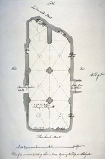 Plan of vaulting in St Michael's Crypt, Aldgate, London, 1784. Artist: John Carter