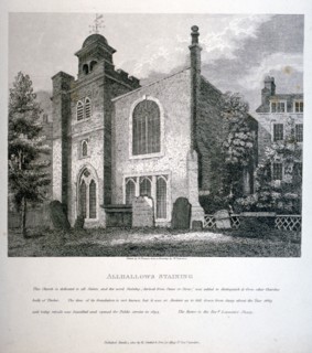 Church of All Hallows Staining, London, 1810. Artist: W Preston