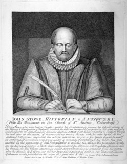 Monument to John Stow in St Andrew Undershaft, City of London, 1792. Artist: Anon