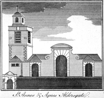 St Anne and St Agnes, Gresham Street, City of London, 1750. Artist: Anon